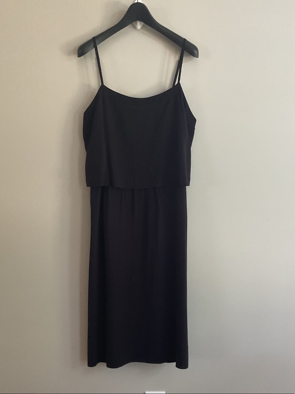 Madewell Black Spaghetti-Strap Midi Dress (size2)